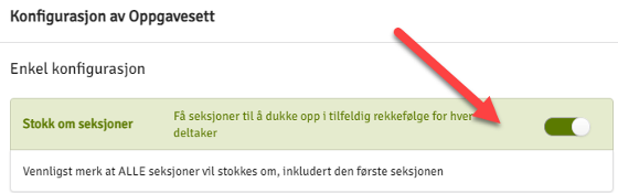 aktiver stokk om seksjoner